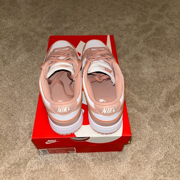 Women’s Nike Dunk Low White/Rose Whisper - Picture 2 of 6